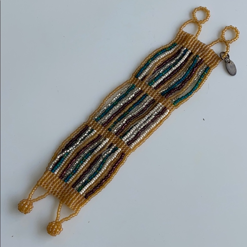 Bead wrap bracelet in multi tones